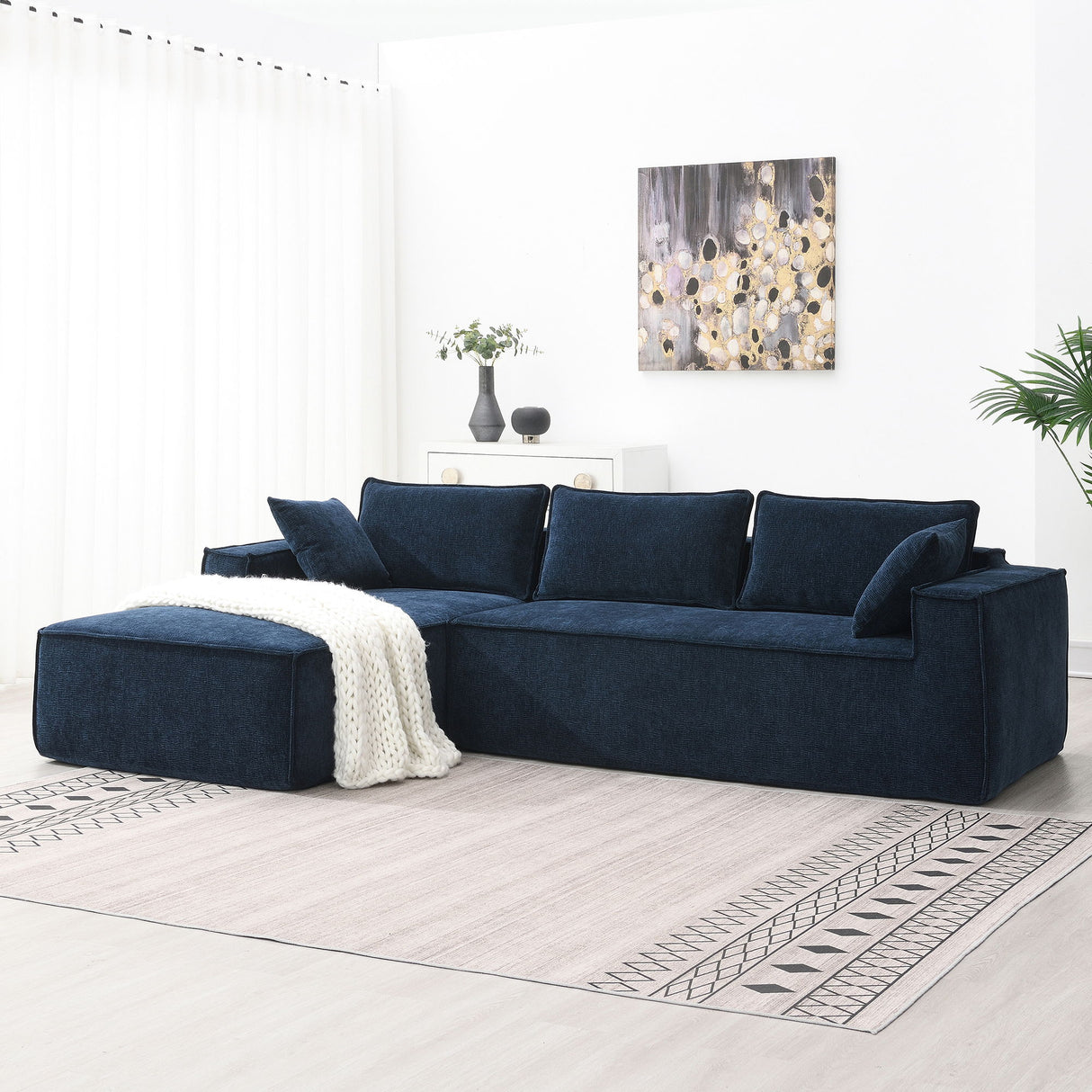 Free Combination Minimalist Style Modular Sectional, Wrinkle Resistant Couch Set L Shaped Compressed Sofa For Living Room