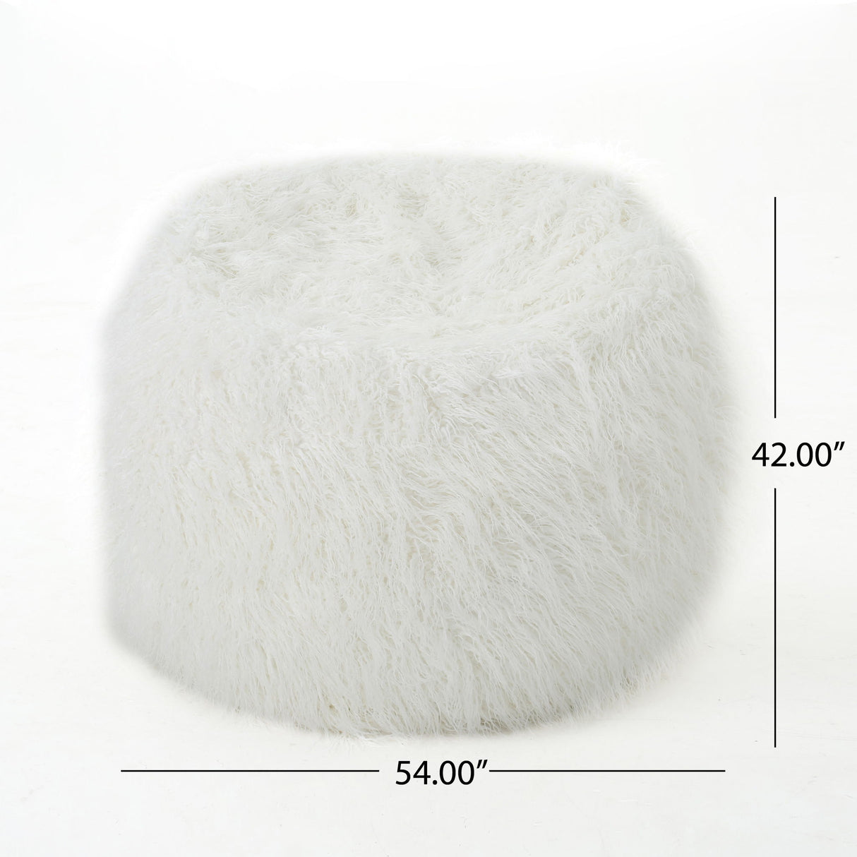 Mahin - Rounded 5 Foot Bean Bag Cozy Modern Design - White