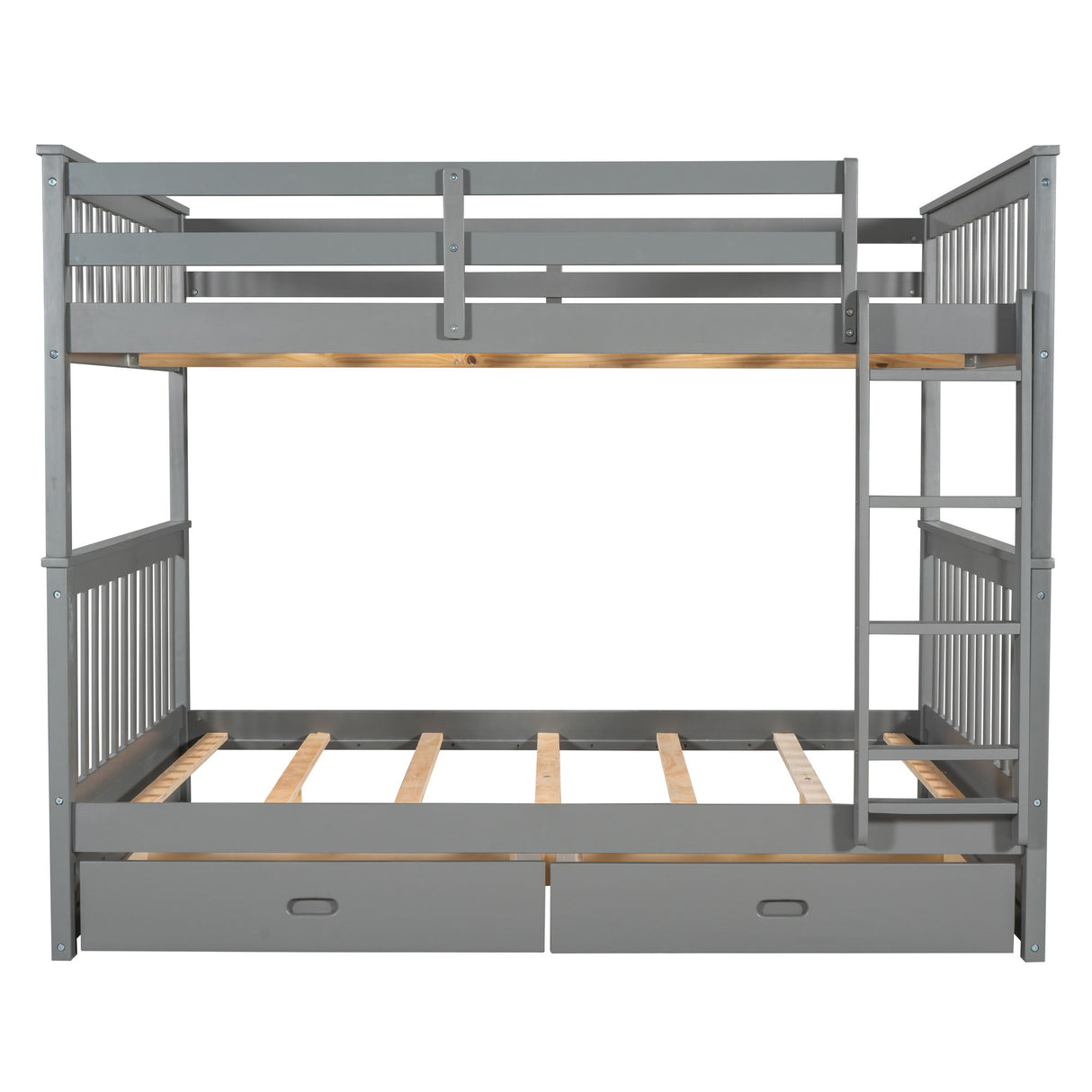 Bunk Bed With Ladders And 2 Storage Drawers