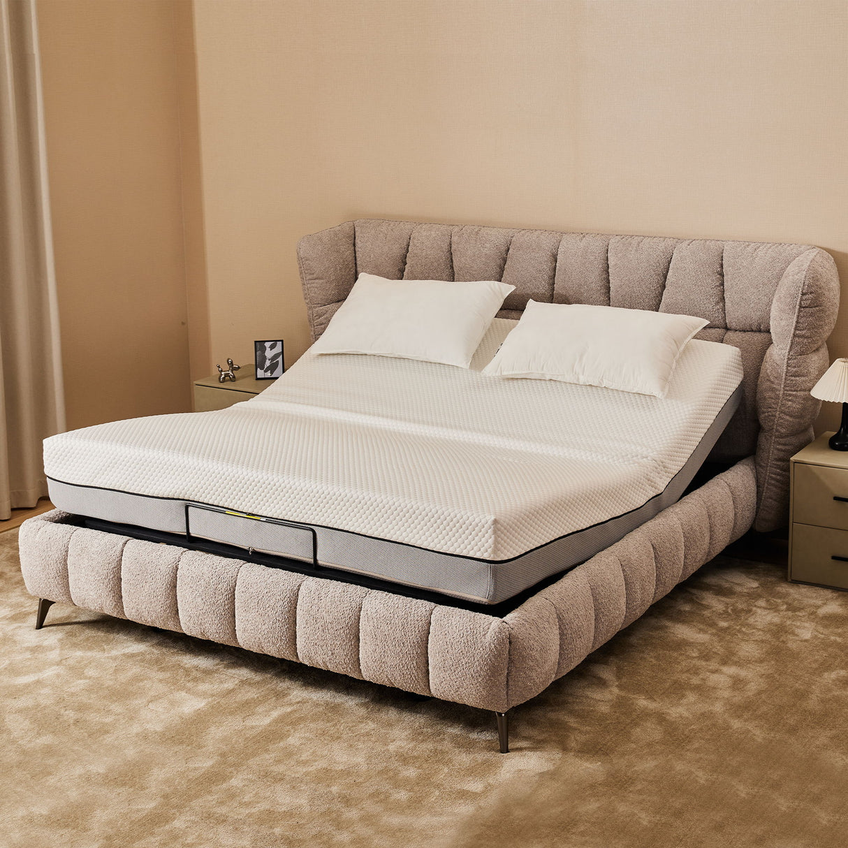 Adjustable Bed Base Frame With Head And Foot Incline And Wireless Remote