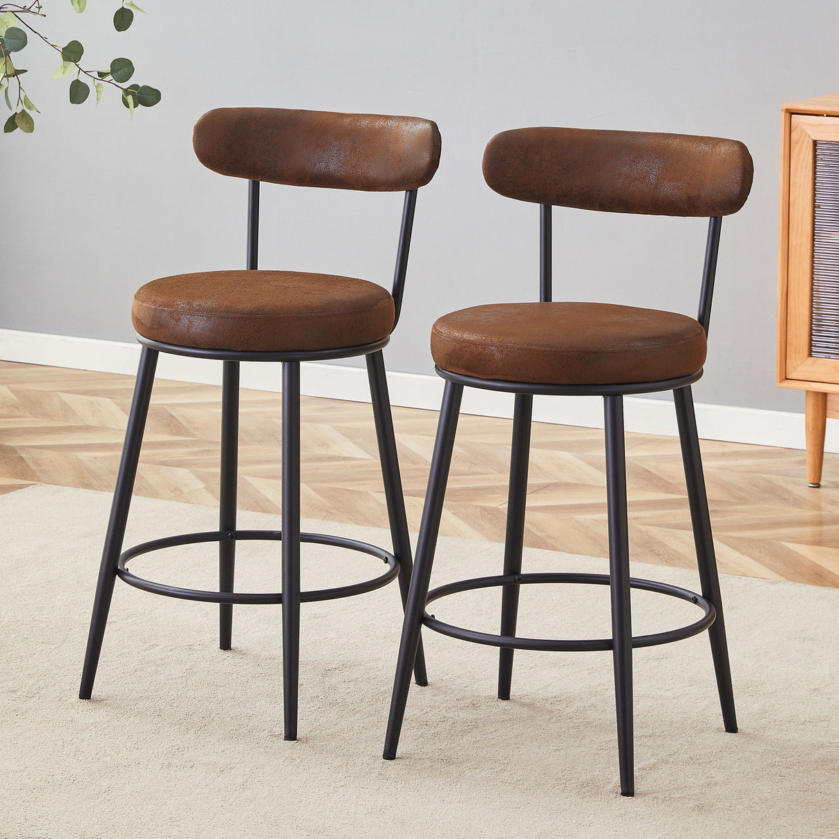 Fashionable Ergonomic High Legged Bar Chairs (Set of 2)