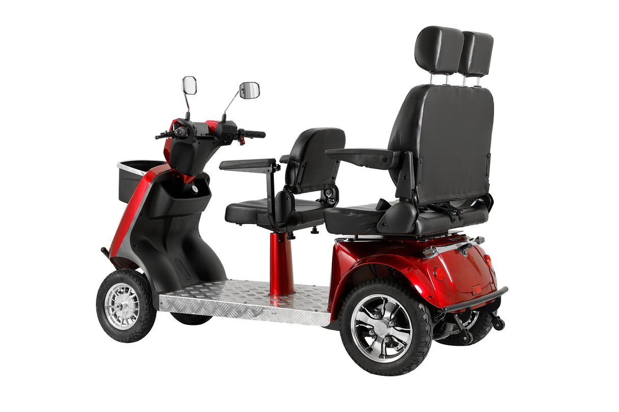 Electric Mobility Recreational Travel Scooter For Adults, Mobility Scooters, 4 Wheel Powered Mobility Scooters - Red
