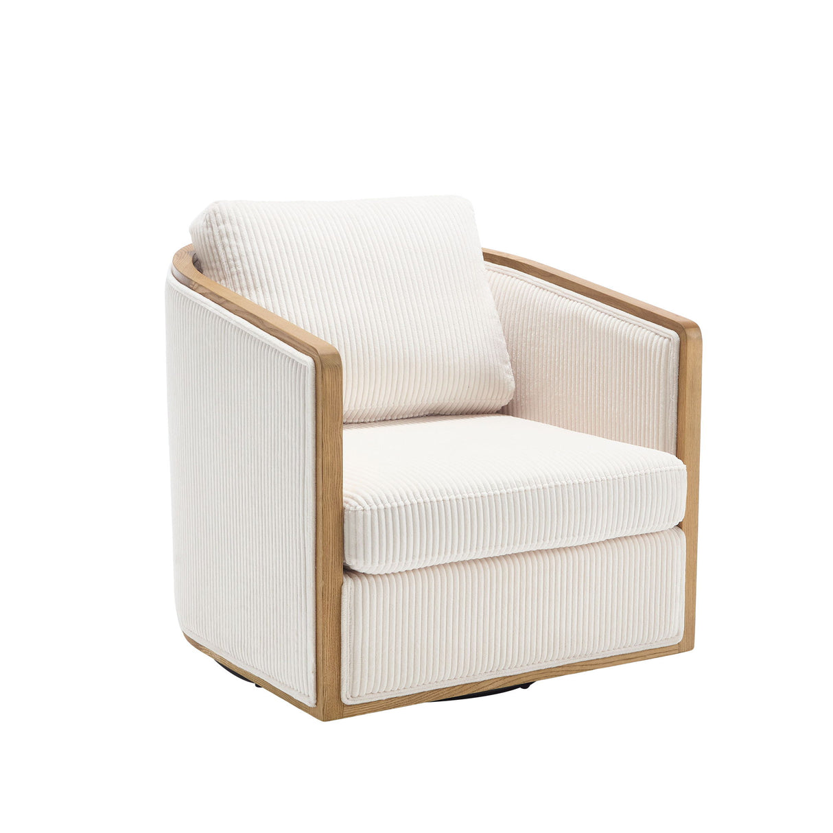 Corduroy Barrel Chair, 360 Degree Swivel
