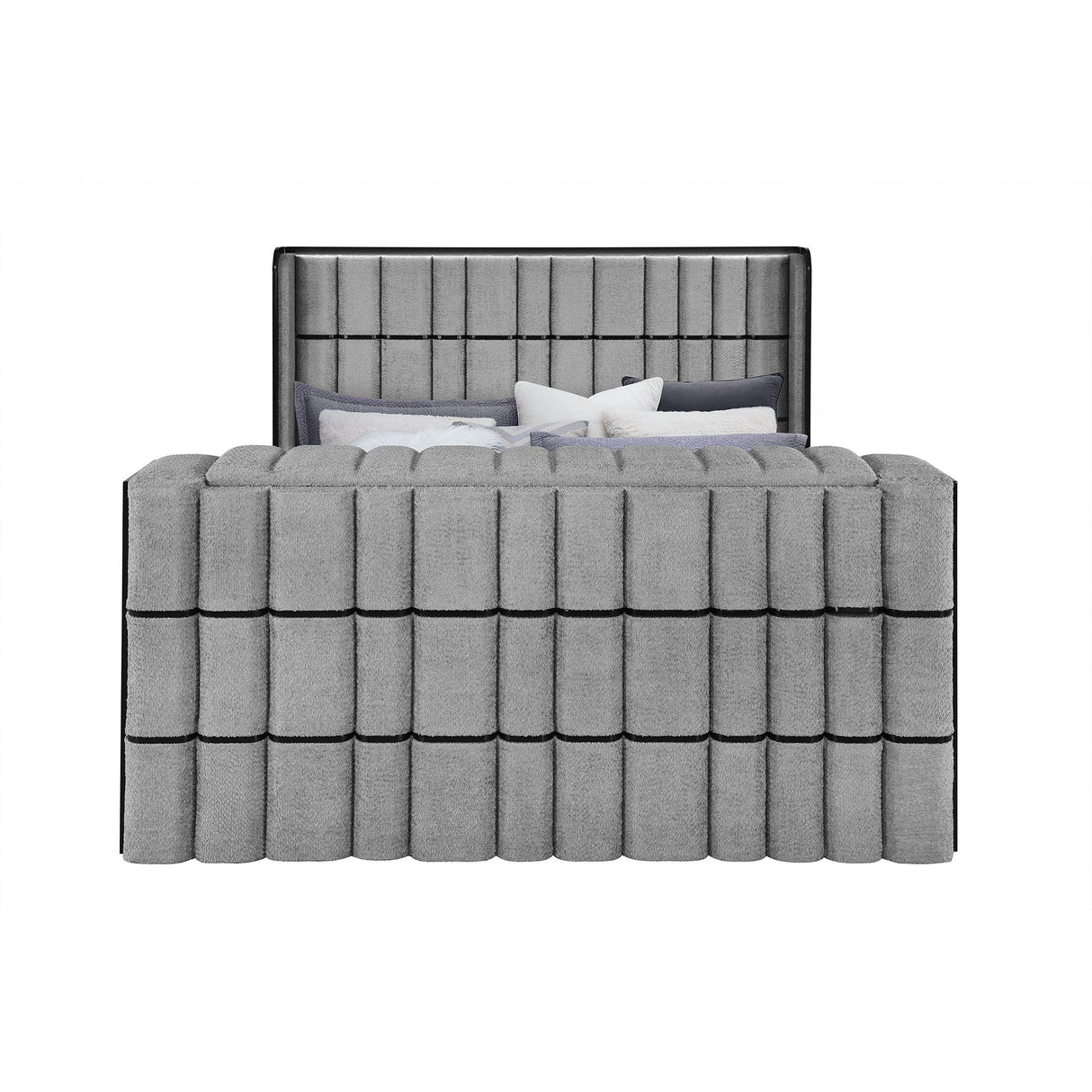 Isaiah - 5 Piece Bedroom Set With TV Lift-LED, Speakers And Fireplace