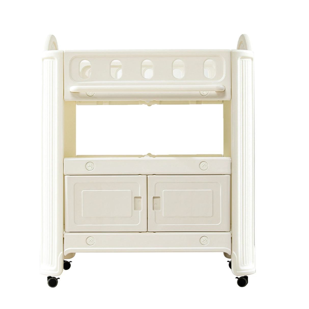 Eco Friendly Hdpe Baby Diaper Changing Table With Removable Safety Belt And Easy Clean Surface - White