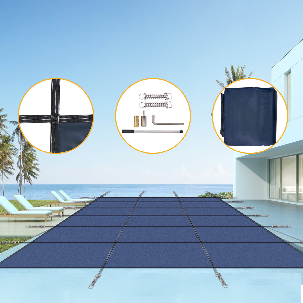 16 X 32 Ft Inground Pool Safety Cover, Rectangle