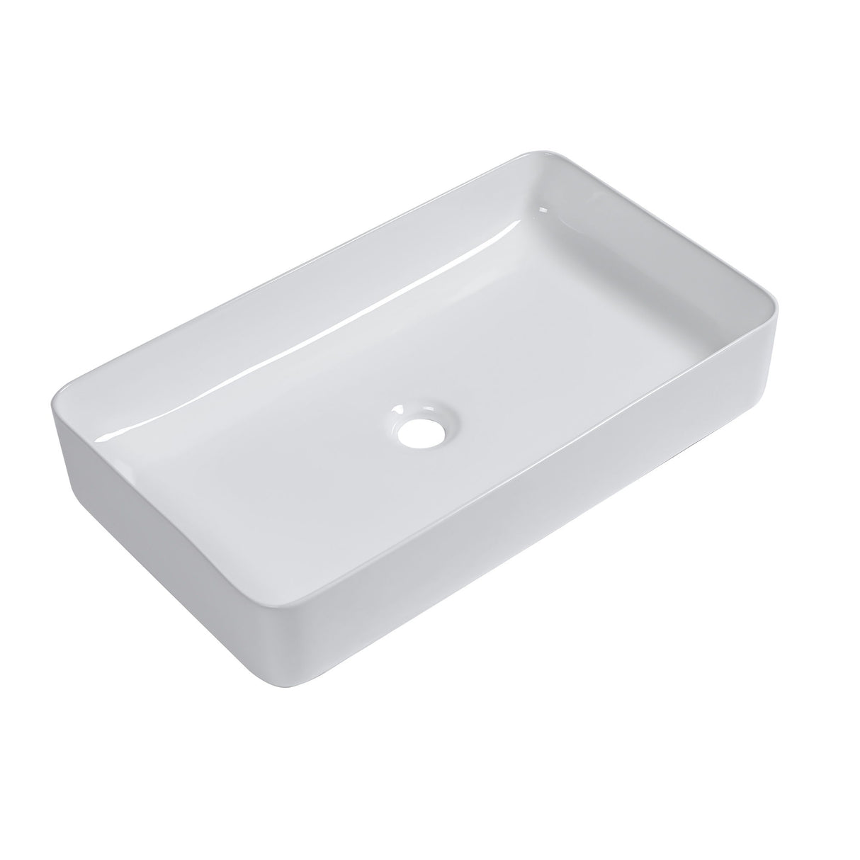 Modern Ceramic Rectangular Bathroom Vessel Sink With European Design