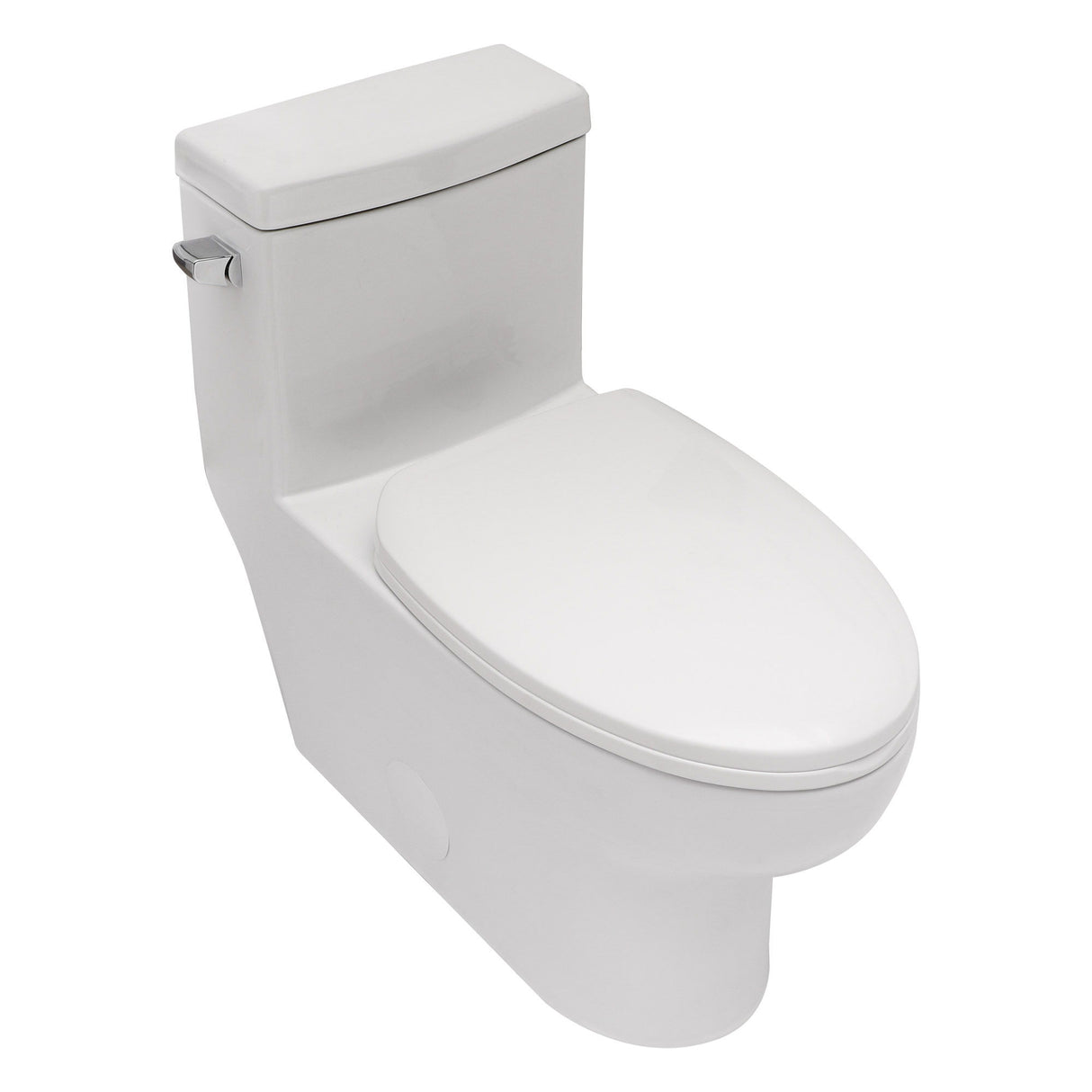 Modern Ceramic 1 Piece Toilet With Single Flush And Soft Closing Seat - White