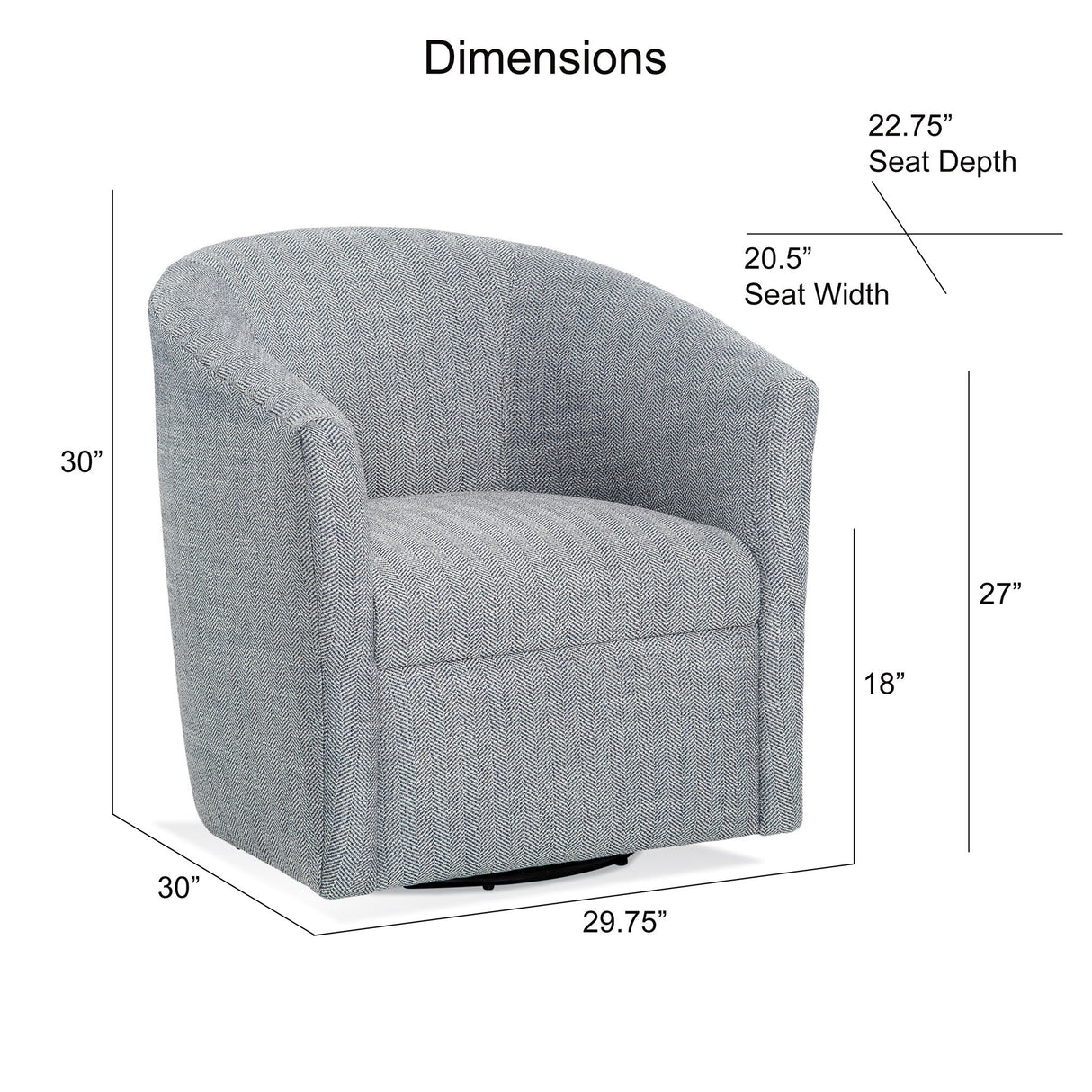Lainey - Swivel Barrel Chair With 360 Degree Rotation