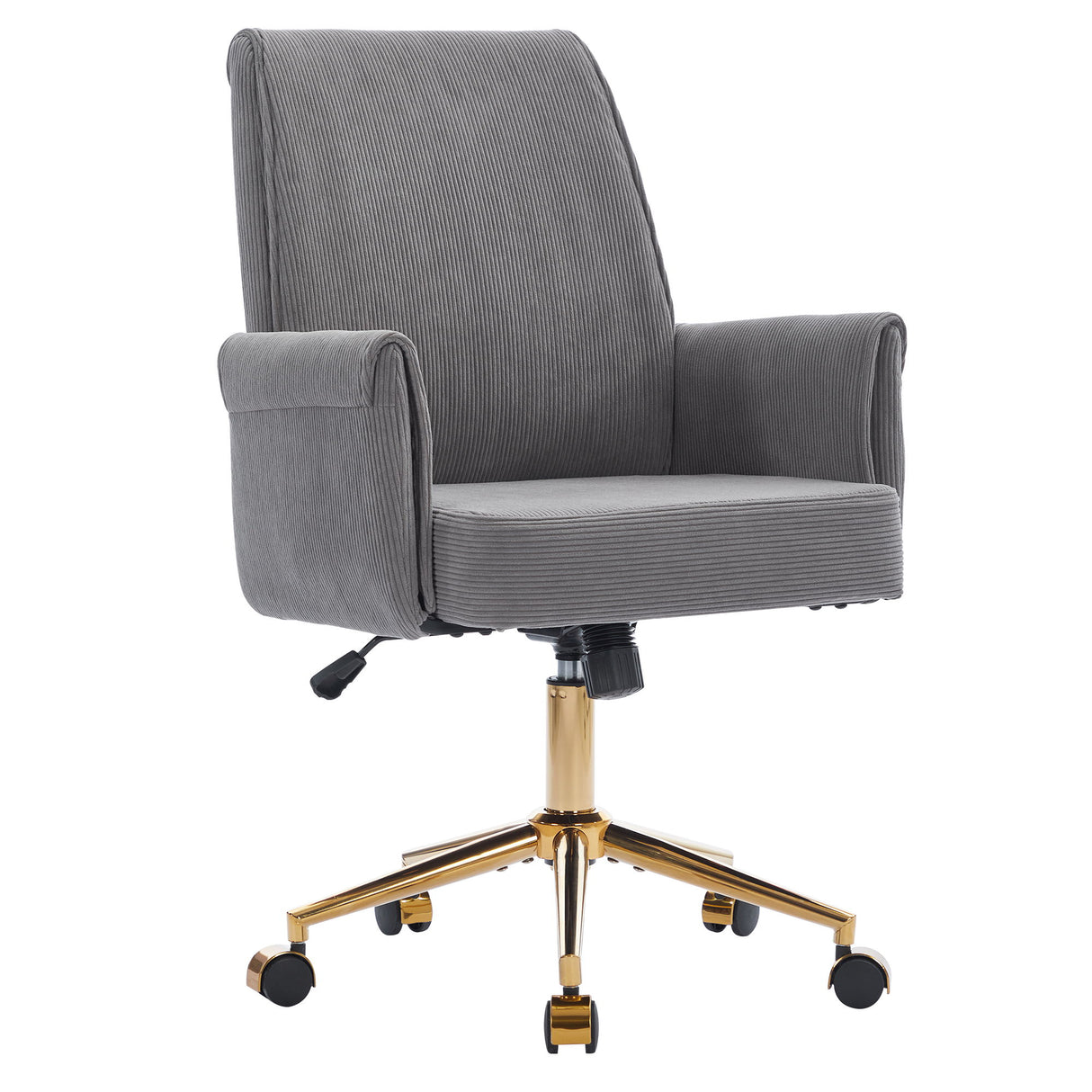 Ergonomic Mid-Back Office Chair With Striped Velvet Fabric