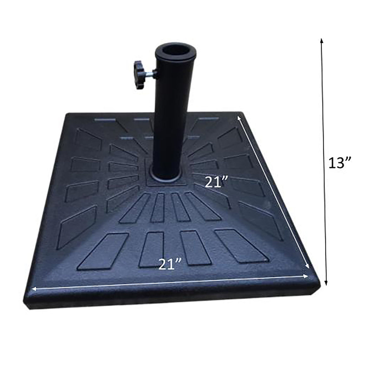 42 Pound Square Resin Umbrella Base - Black