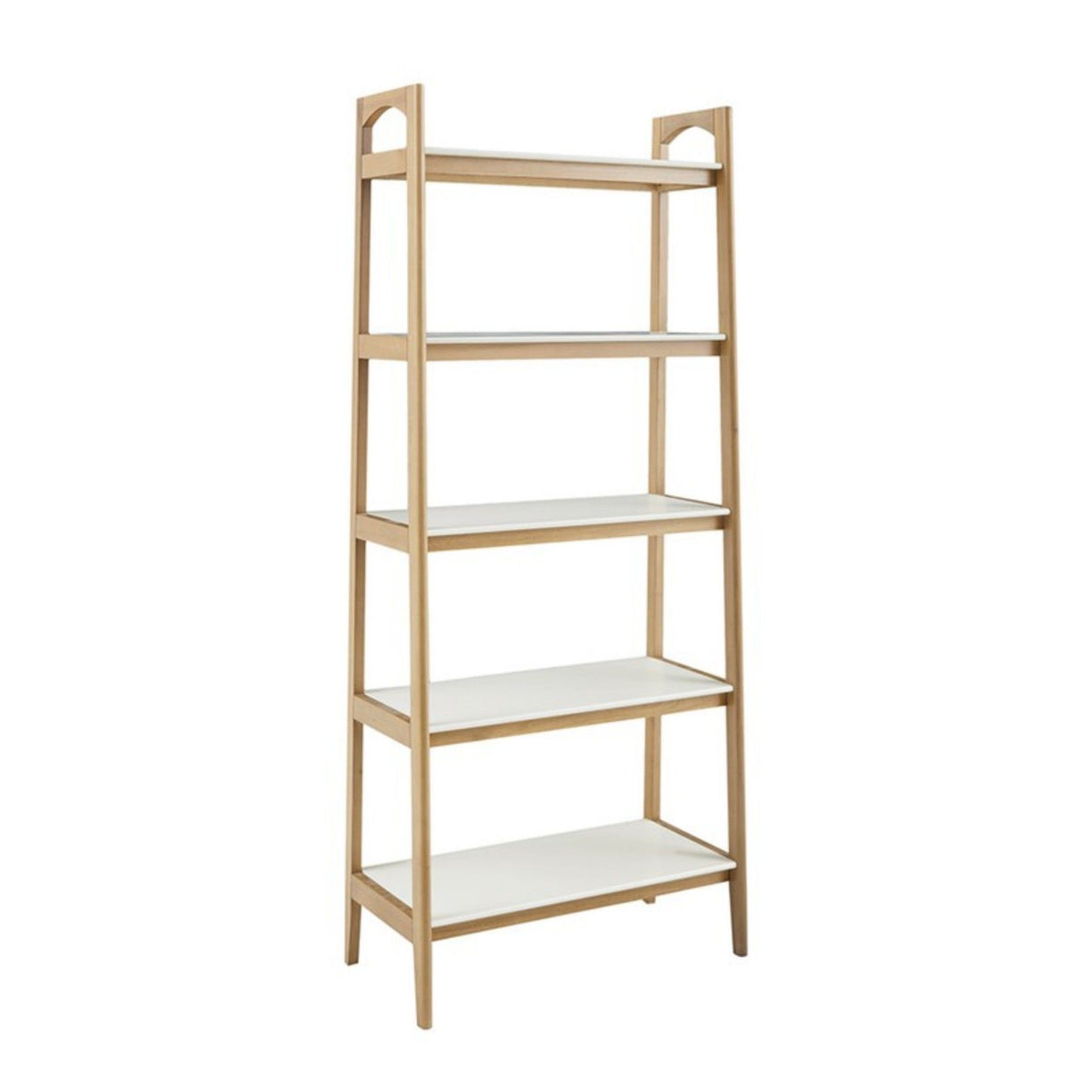 Parker - Bookcase With 5 Shelves - Off White / Natural