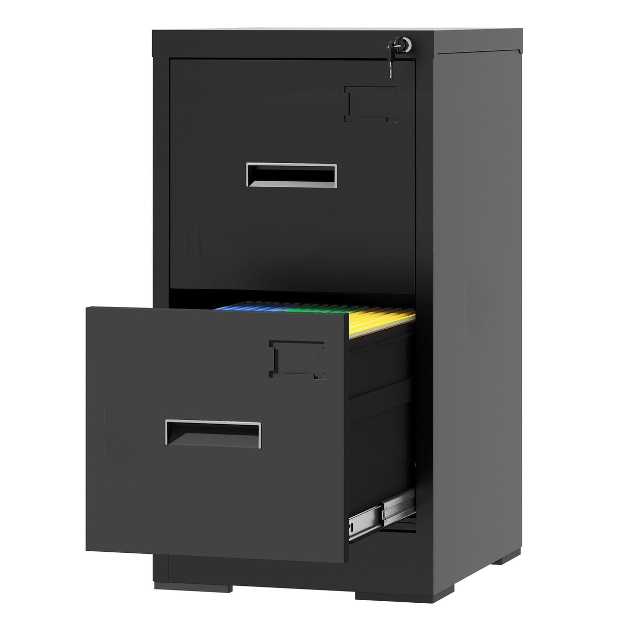 Modern Drawer Metal Vertical File Cabinet With Lock And Card Slot For Office