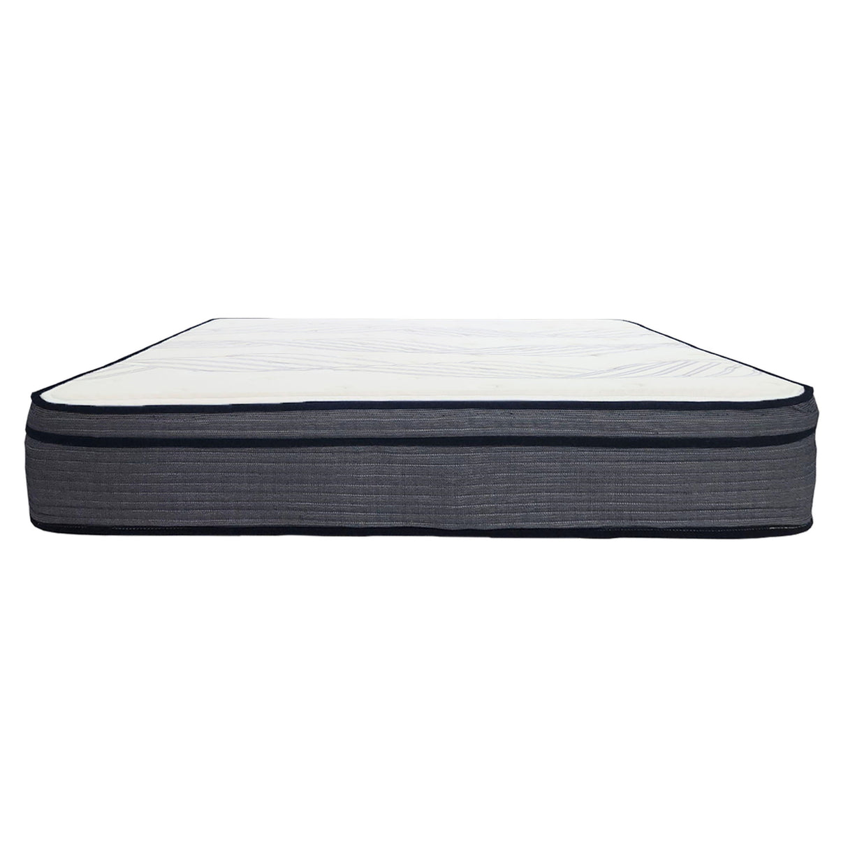King Size Hybrid Plush Foam Mattress, Soft Polyester Knit Cover, Multi Layer Foam Mattress - White / Gray