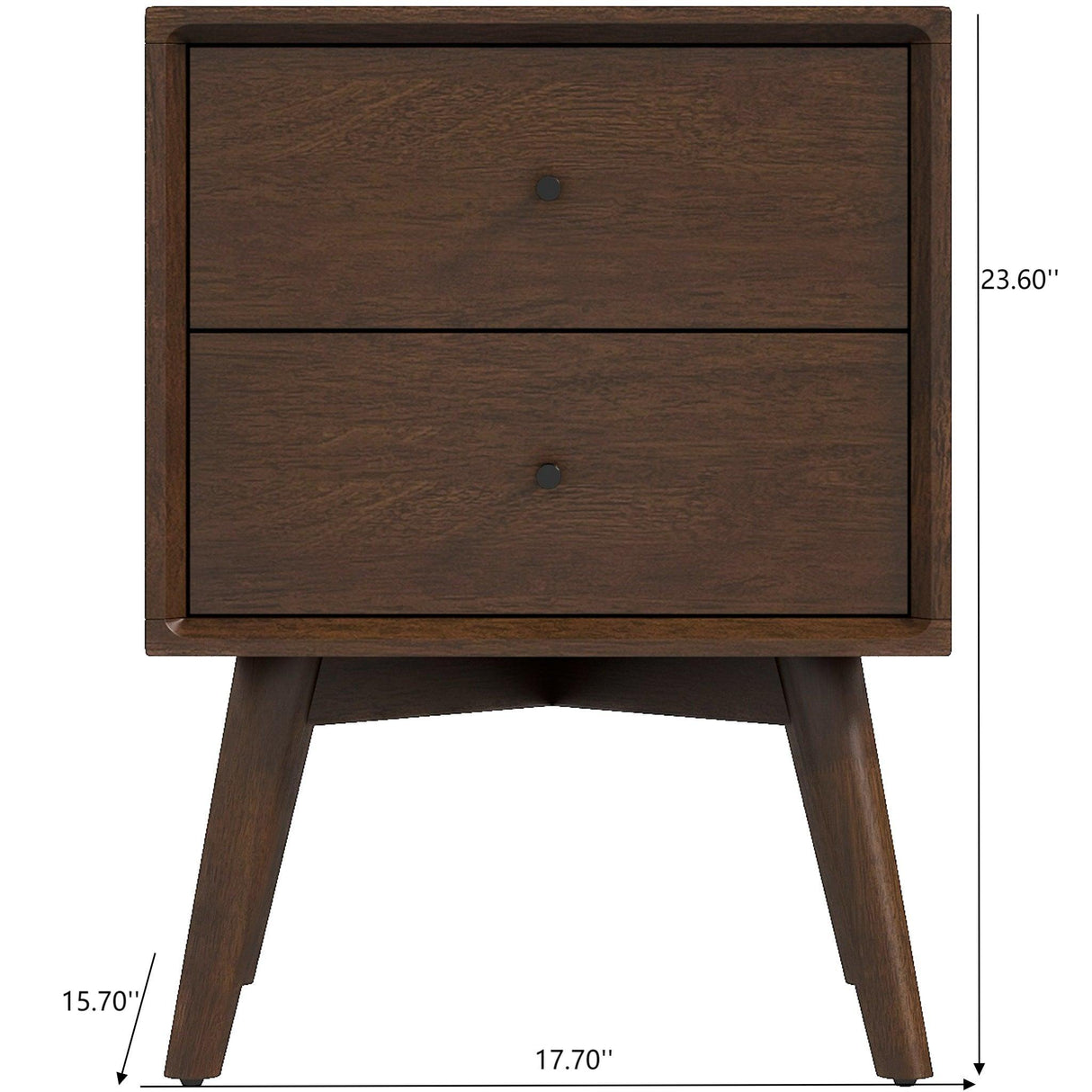 Caroline - Mid-Century Modern Style White Night Stand 2 Drawer