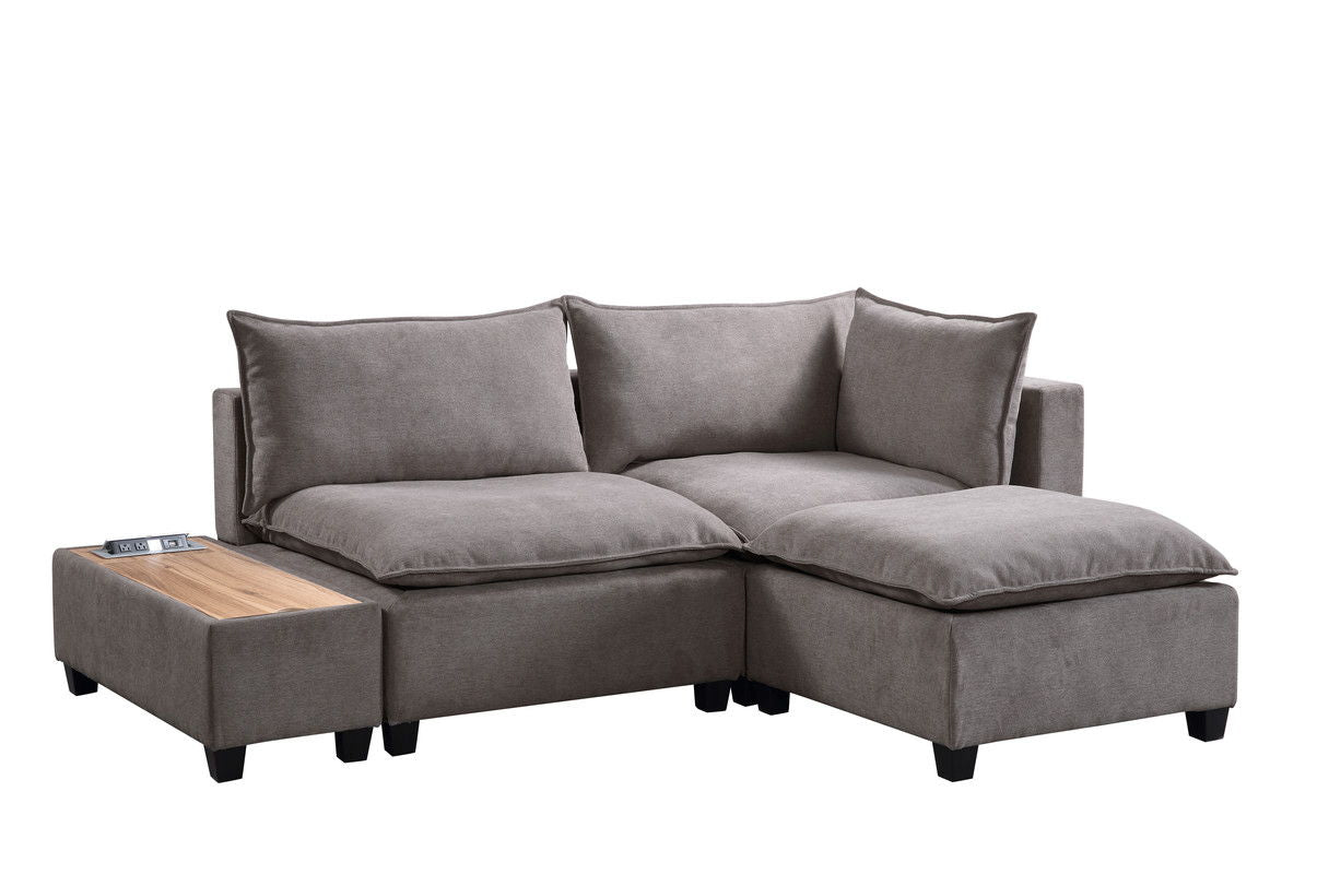 Madison - Fabric Reversible Sectional Sofa Ottoman