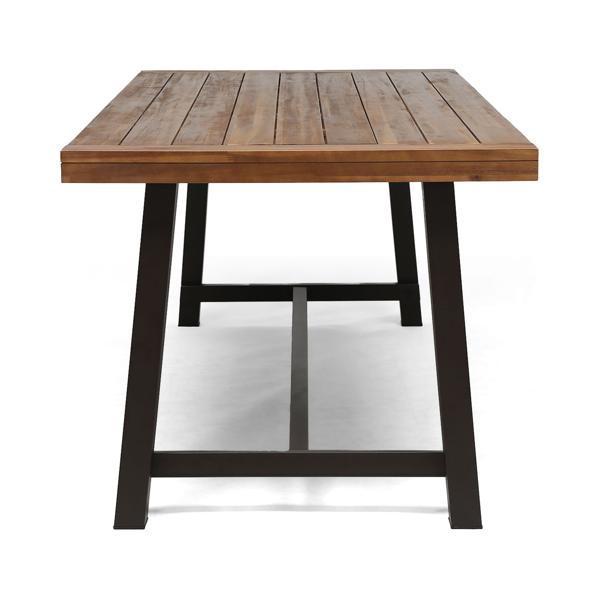Equilibrium - Outdoor Dining Table With Wooden Frame And Slat Top