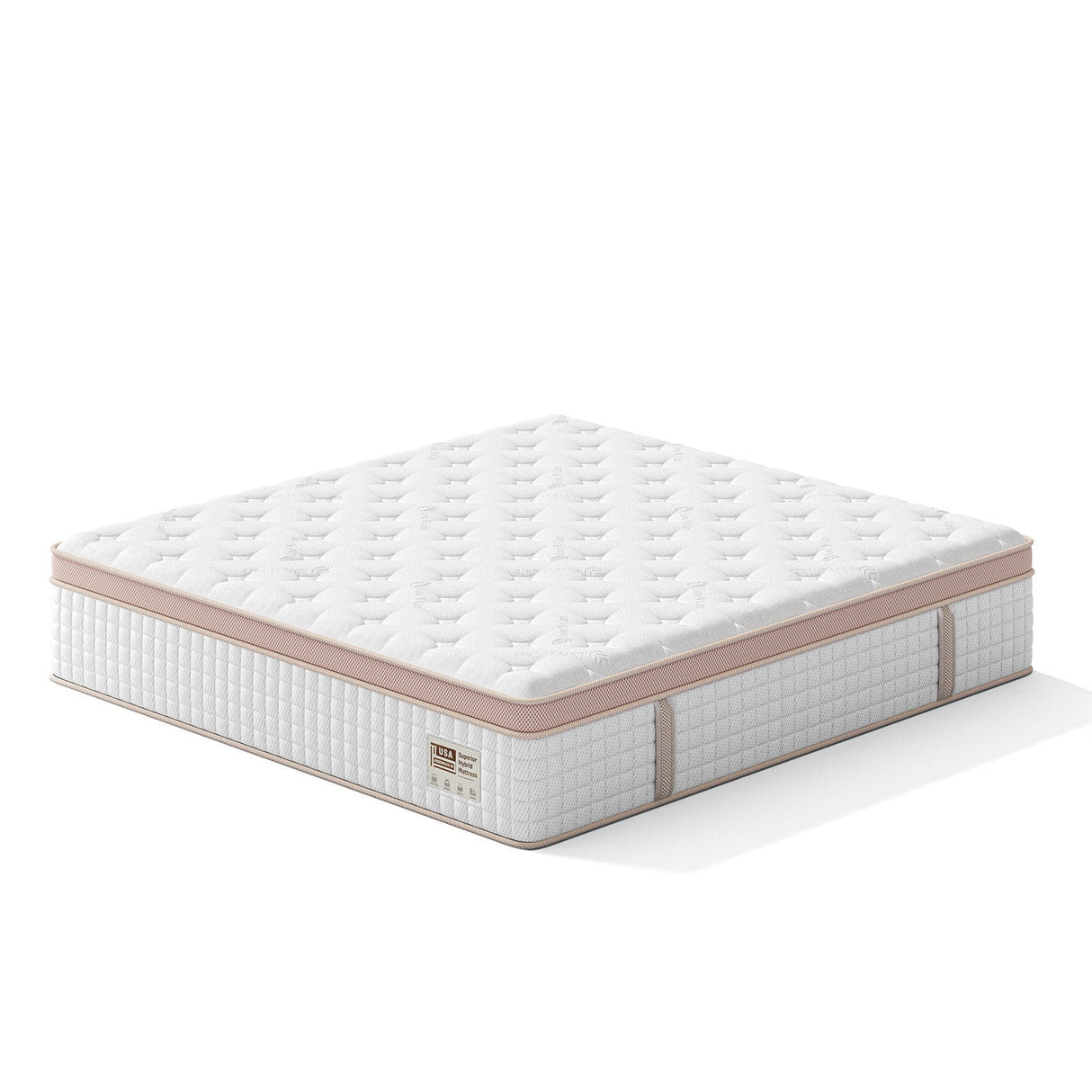 14" King Size, Firm Hybrid Mattress, Gel Memory Foam & Pocket Springs, Pressure Relief, Motion Isolation, Ergonomic Bed - White