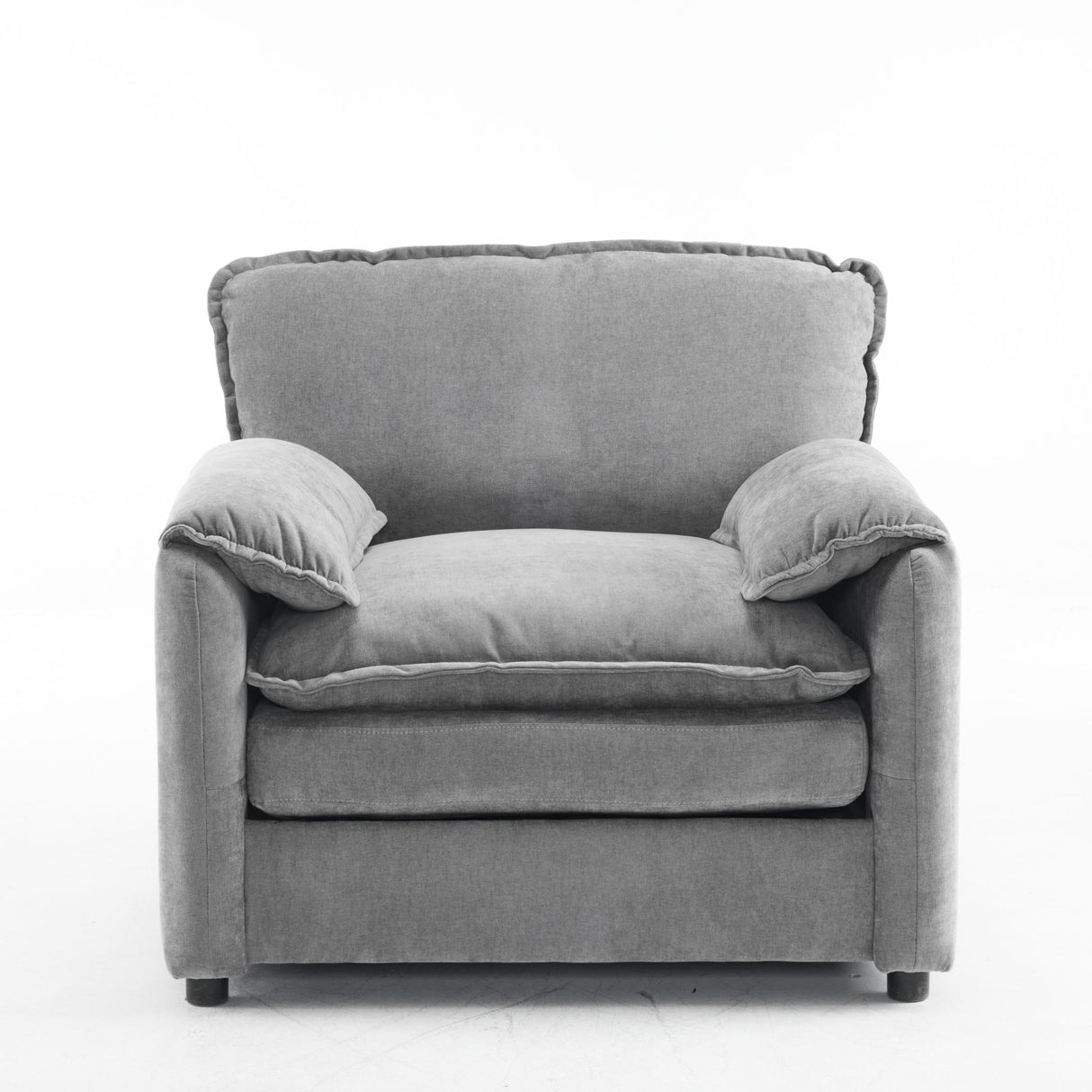 Oversized Reading Armchair With Thick Cushions, High Back Support