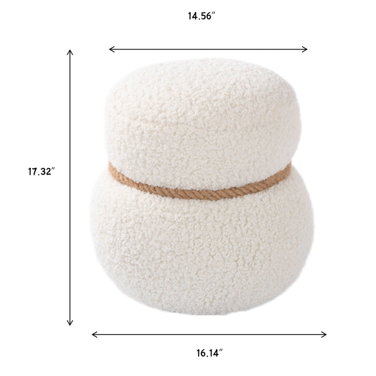 Snowman Stool With Cushion And Solid Wood Frame