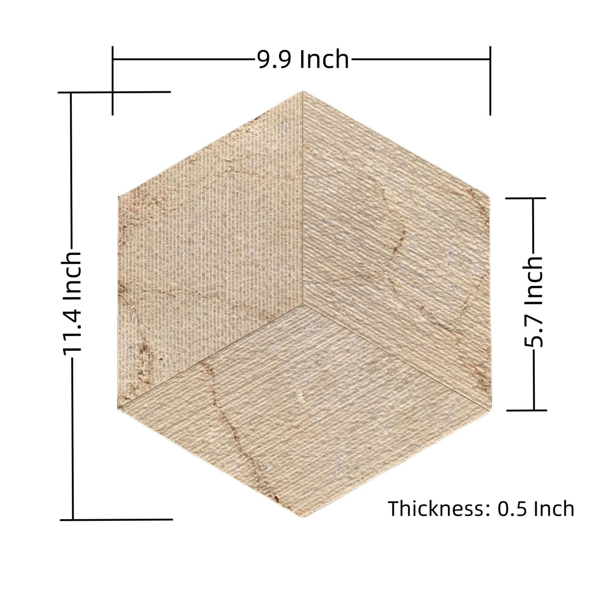 Hexagon Natural Marble Polished Tile For Wall And Floor (Set of 12)