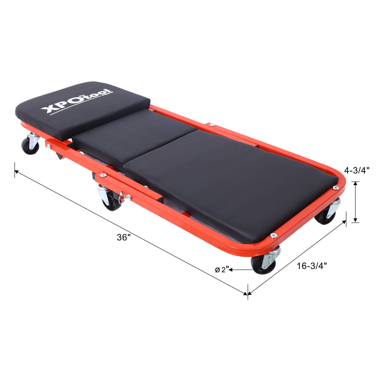 Mechanic Creeper, Z Creeper Seat 2 In 1 Low Profile With 6 Wheels Steel Vinyl - Red