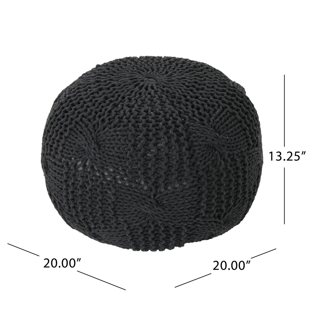 Bordeaux - Knitted Cotton Round Pouf