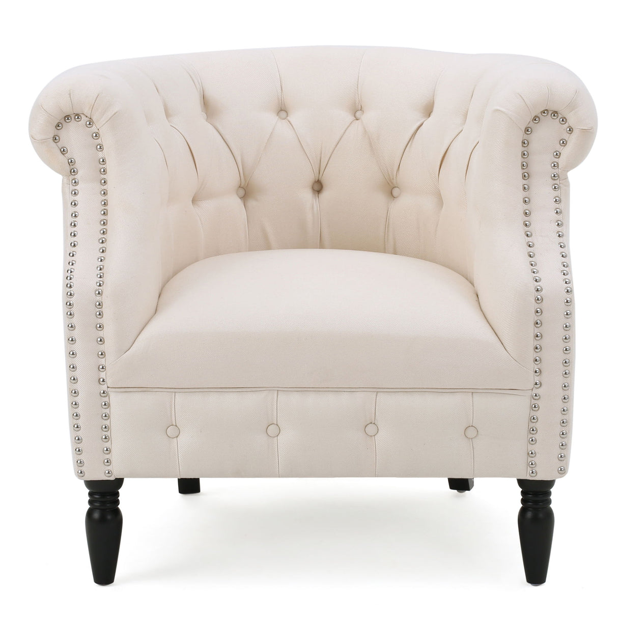 Celestialis - Upholstered Club Chair With Tub Design And Rolled Recessed Armrests
