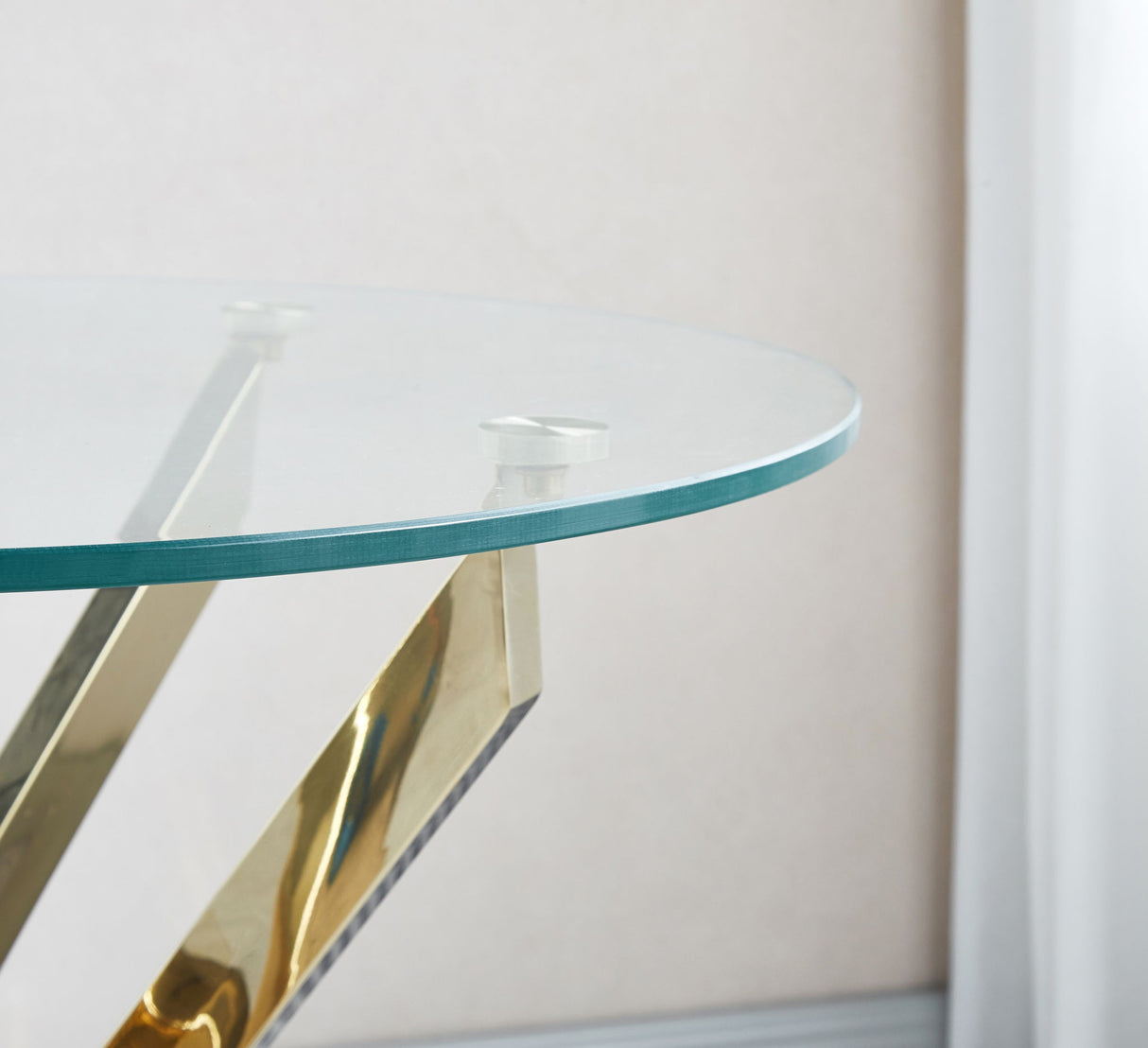 Modern Round Tempered Glass Table With Chrome Legs