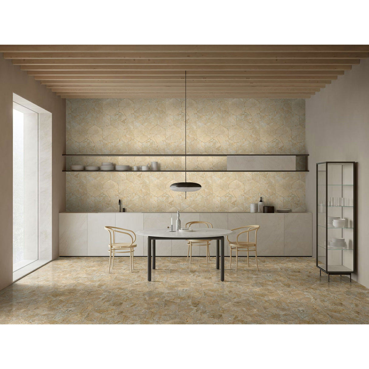 Hexagon Natural Marble Polished Tile For Wall And Floor (Set of 12)