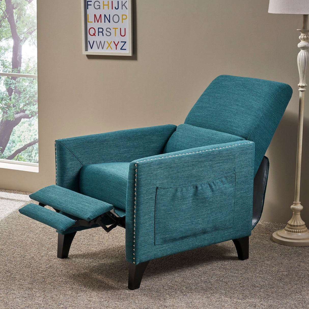 Kiersten - Contemporary Fabric Pushback Recliner