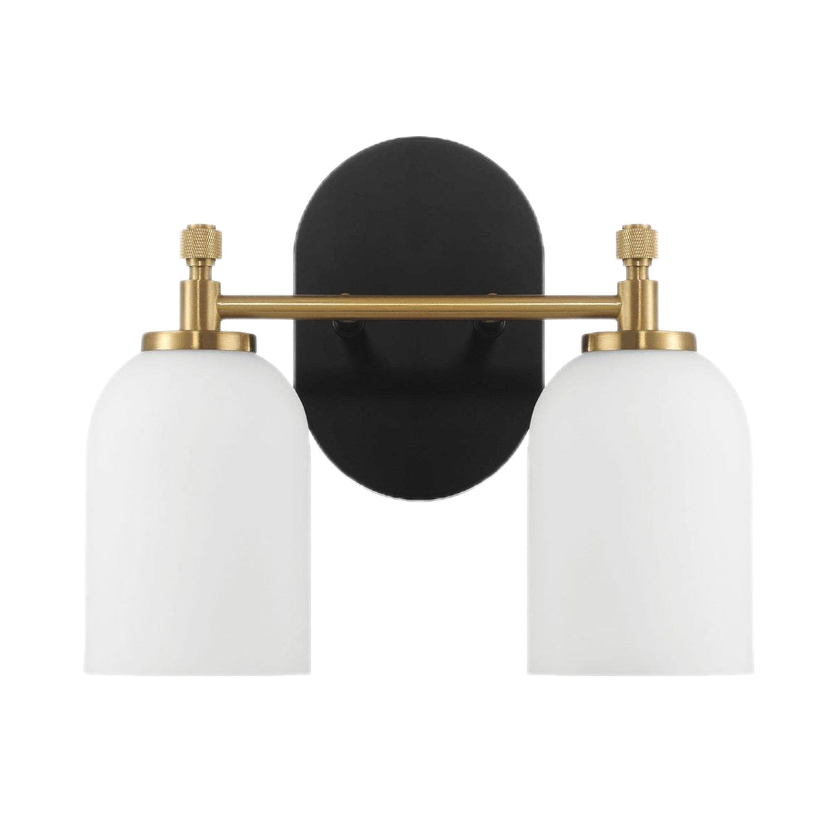 Vortex - 2 Lights Vanity In Traditional Style For Over Bathroom Mirror Wall Sconce - Black / Gold / White