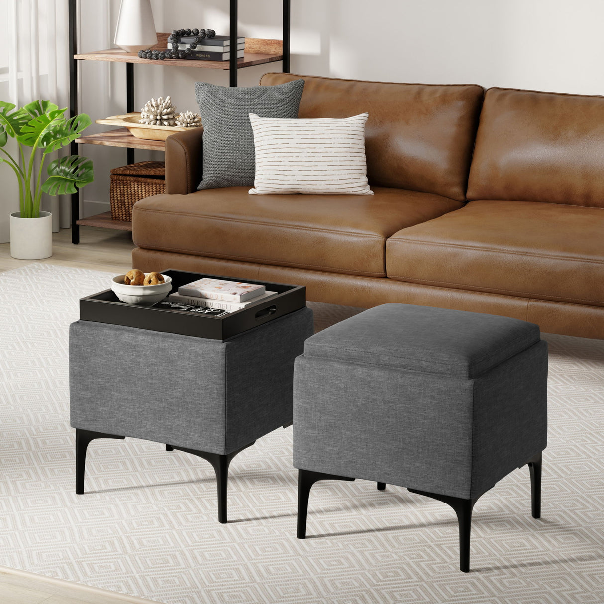 Natasha - Multifunctional Storage Ottoman With Tray
