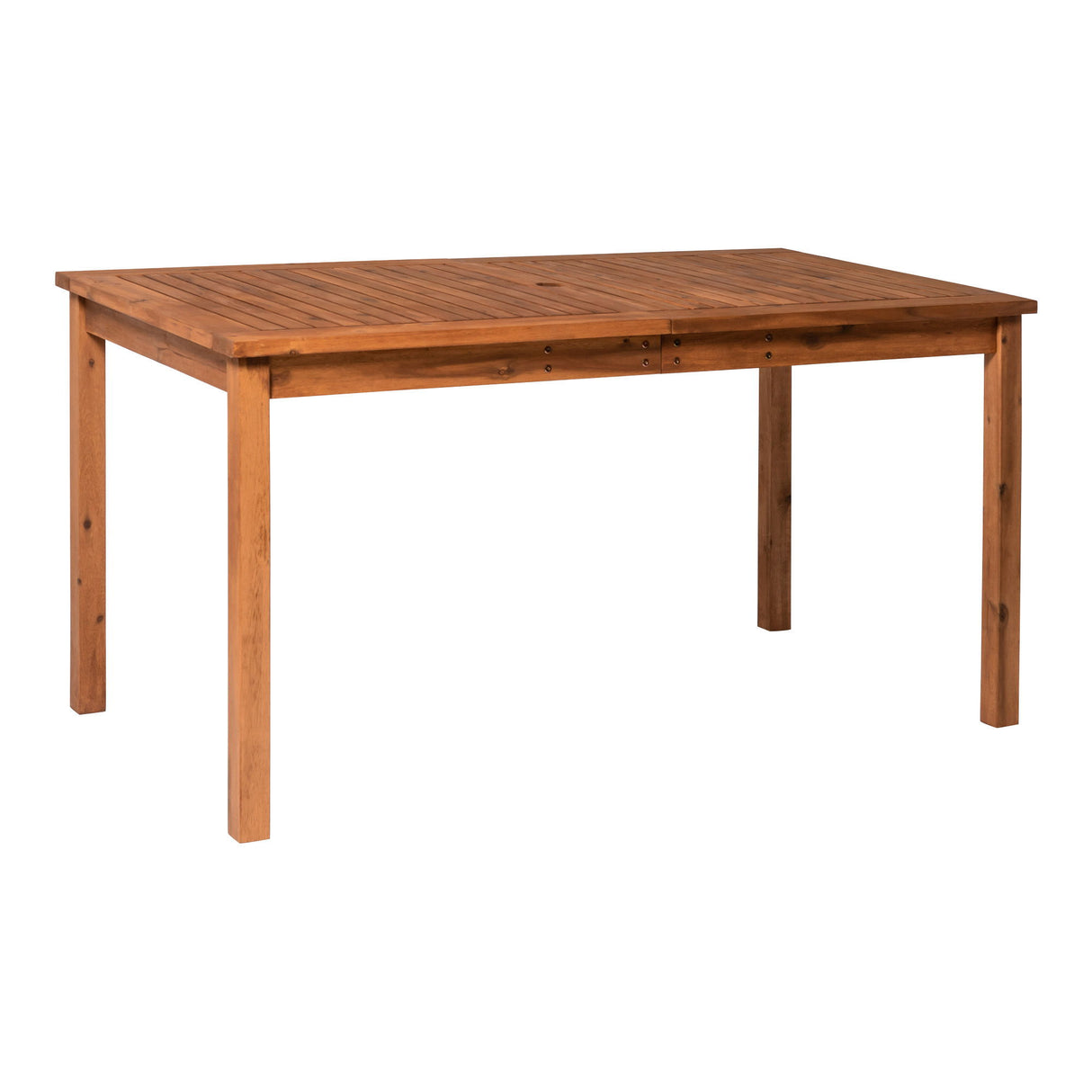 Contemporary Slat Top Acacia Wood Outdoor Dining Table