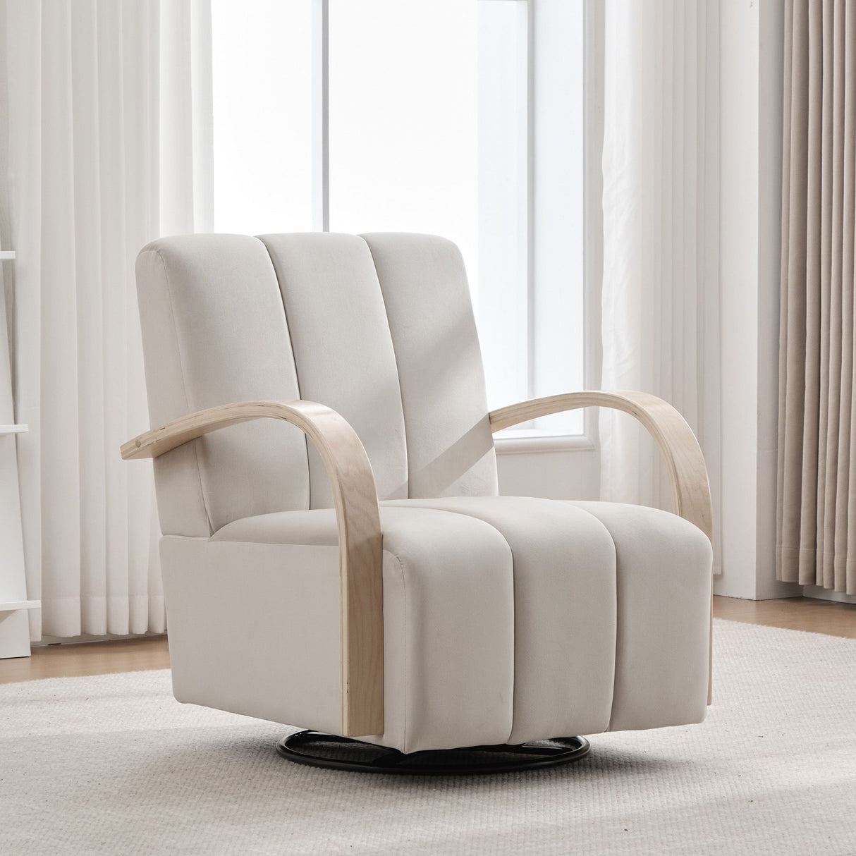 360° Swivel Accent Chair With Armrests