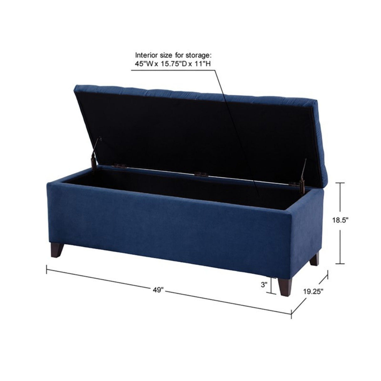 Shandra - Tufted Top Soft Close Storage Bench