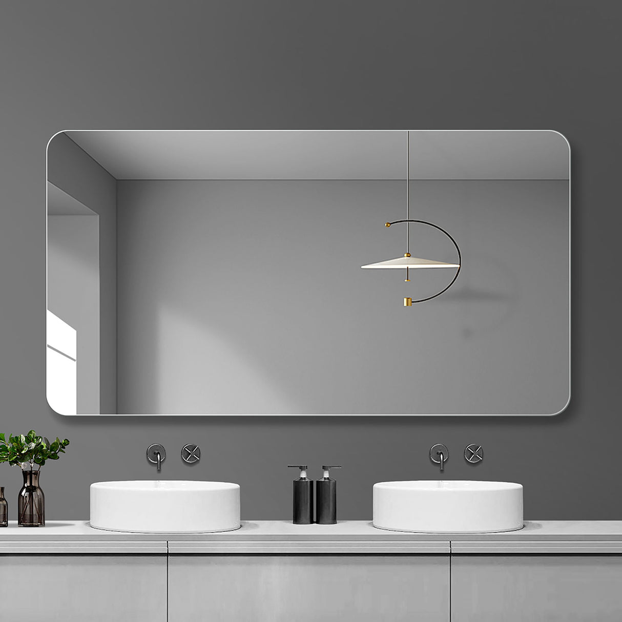 Bathroom Vanity Mirror, Wall Mounted Mirror For Bathroom Anti-Fog Waterproof - Clear