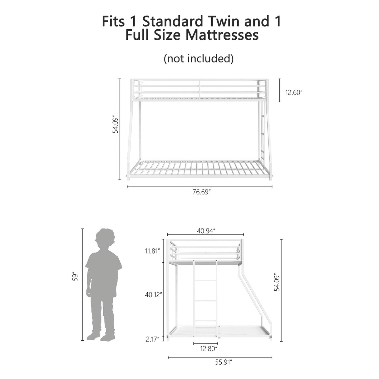 Adam - Metal Bunk Bed