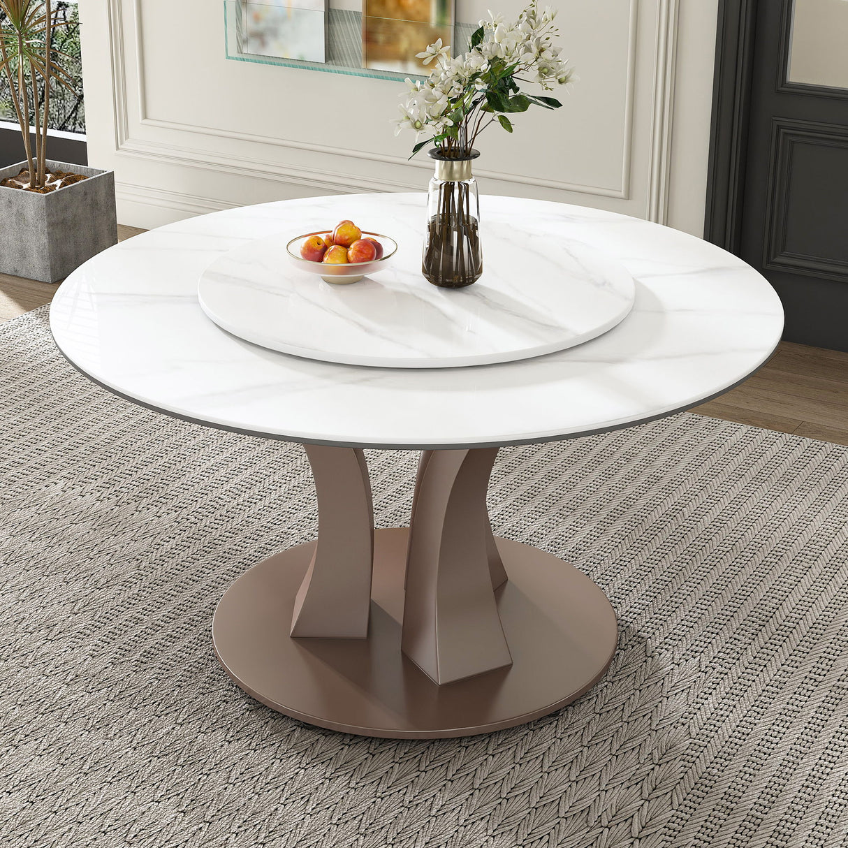 Table With Rotating Tray Scratch & Heat For Kitchen & Restaurant(Table Only - White