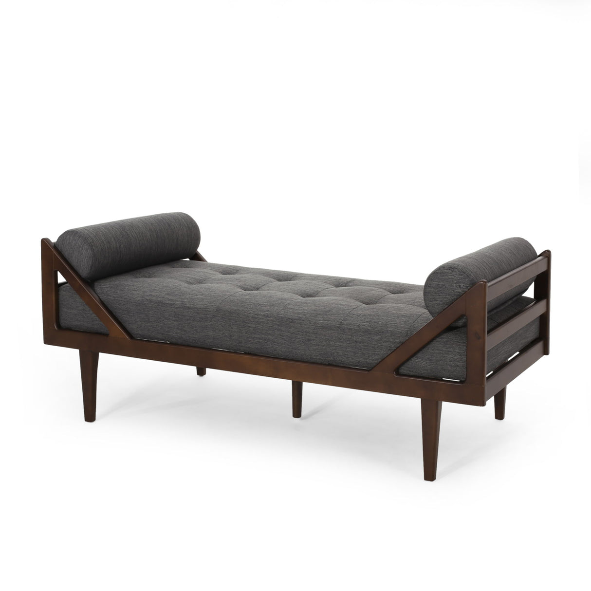 Chic Contemporary Chaise Lounge With Button Tufting And Bentwood Structure