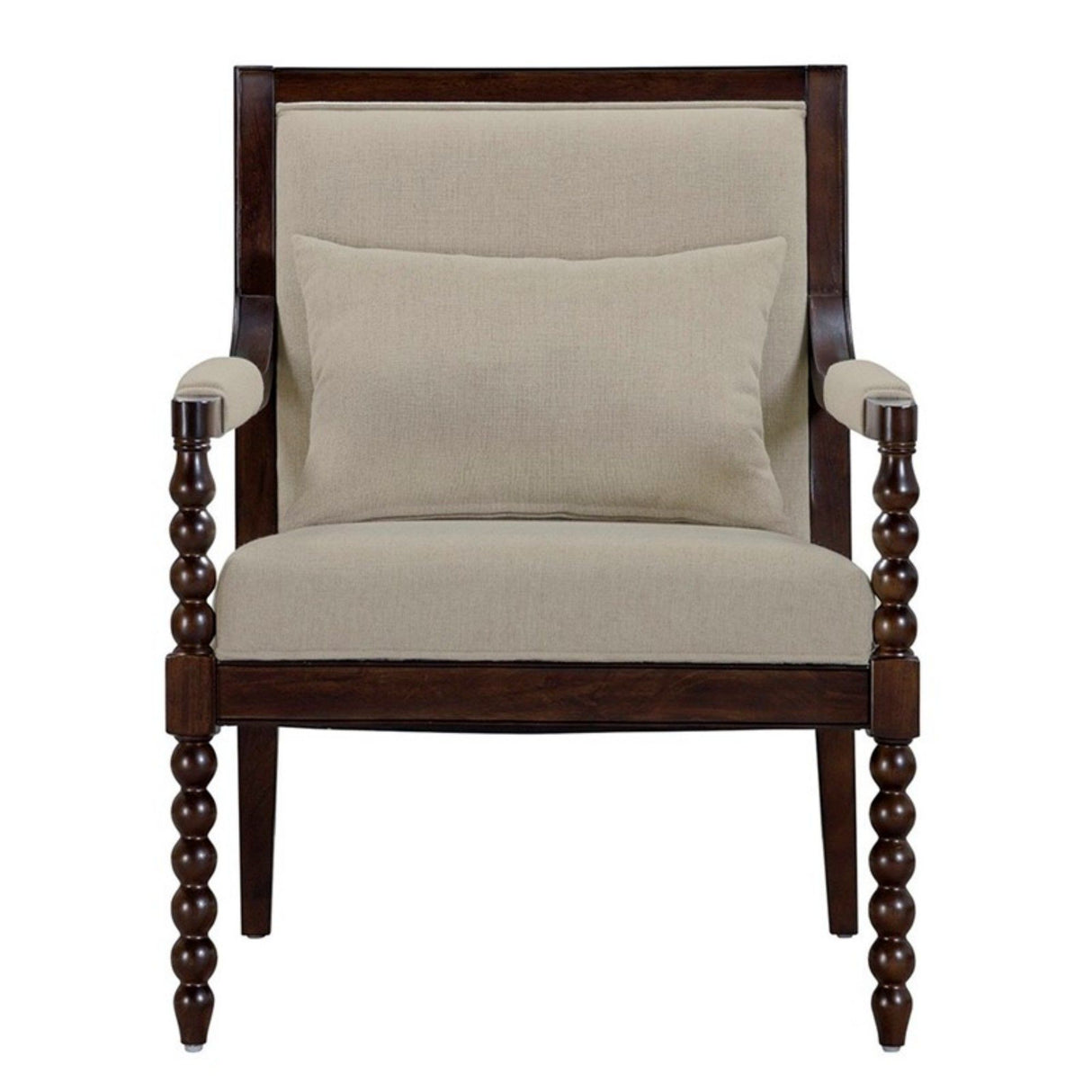 Philippe - Accent Arm Chair With Backrest - Beige / Brown