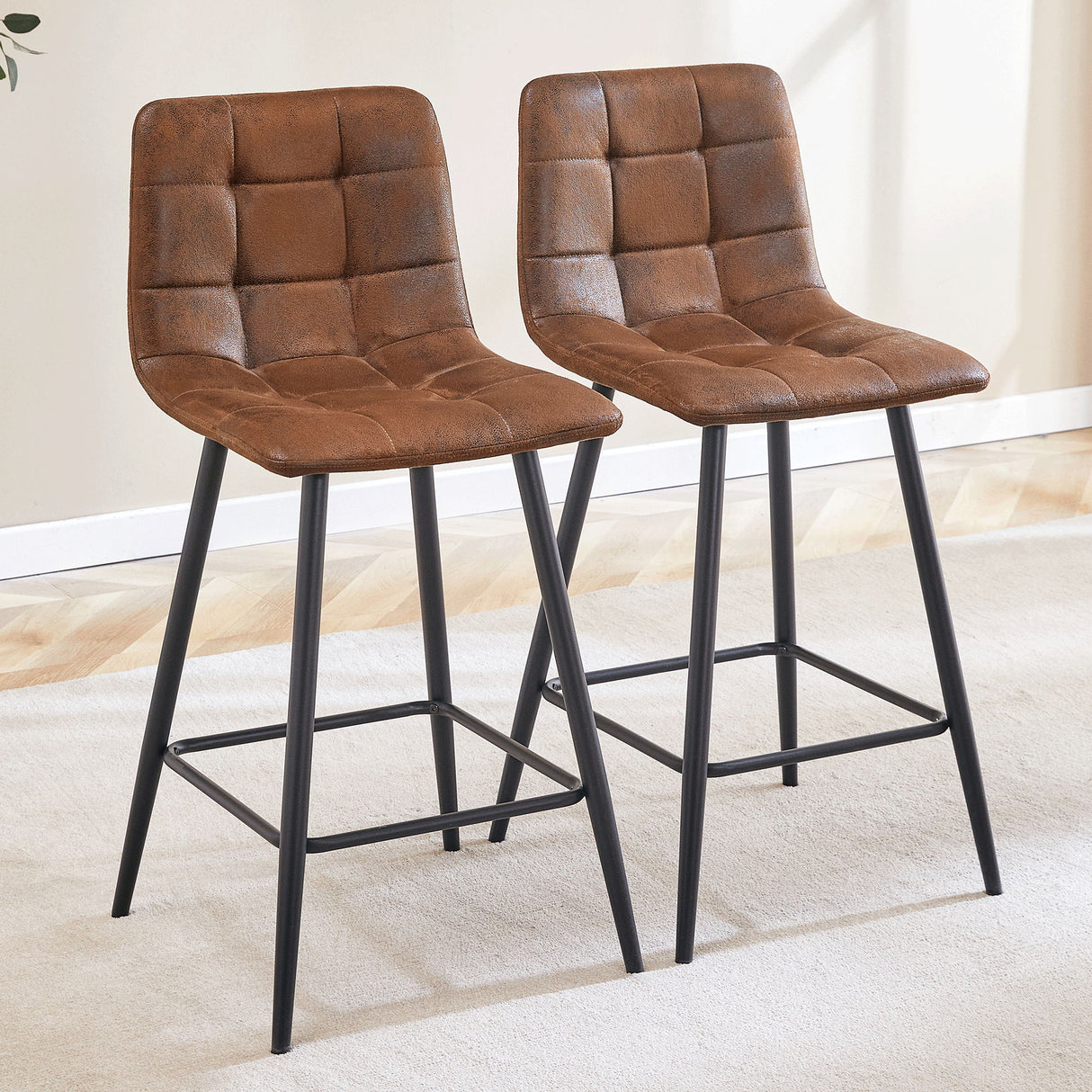 Bar Chair Set Comfortable With Metal Legs And Ergonomic Design