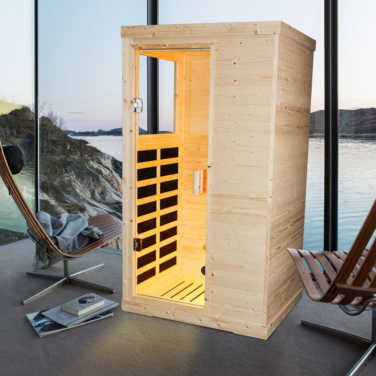 Single Person Spruce Far Infrared Sauna Hair - Natural