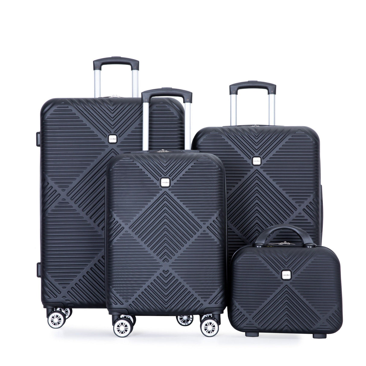 4 Piece Lightweight Suitcase, Makeup Box, Aircraft Wheels