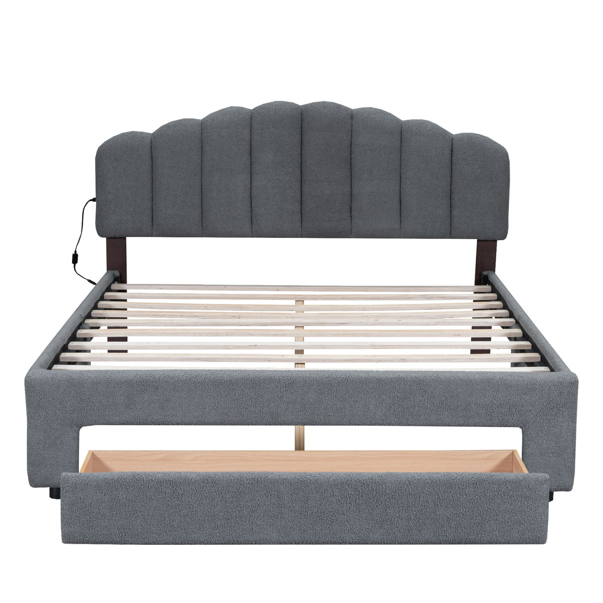 Upholstered Platform Bed With Drawer