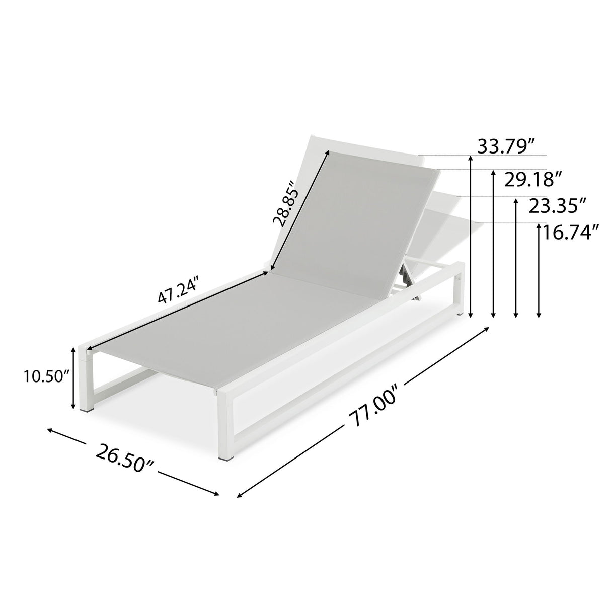 Chaise Lounge With 5 Reclining Positions, Outdoor Patio Lounge Chairs