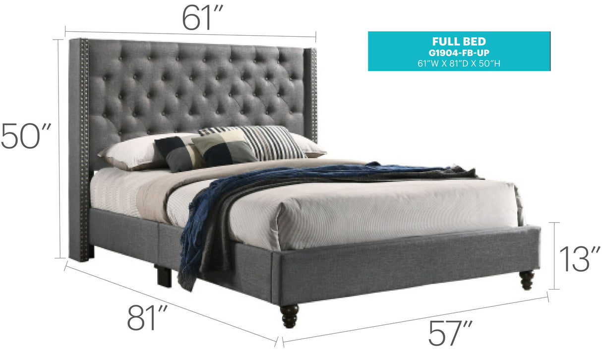 Nailhead Bed Transitional Vibrant