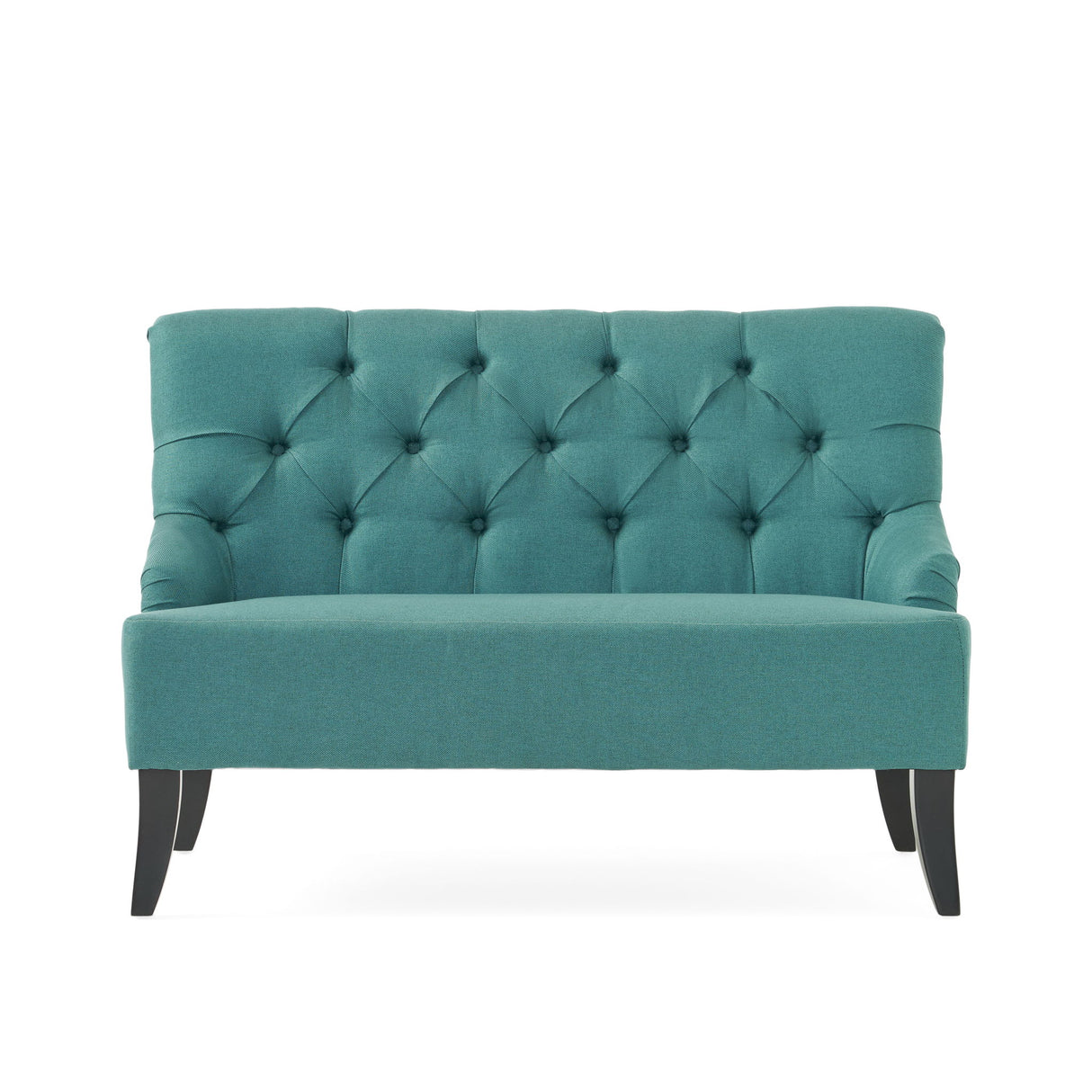 Nicole - French Style Upholstered Loveseat With Tufted Backrest - Teal