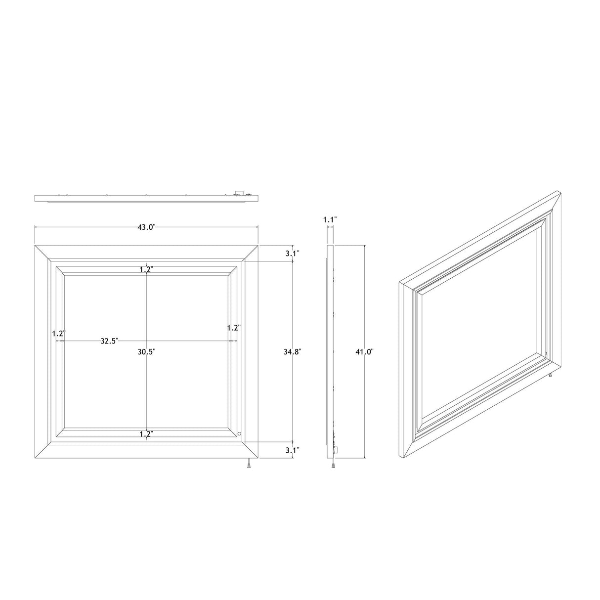Skye - Marble Mirror - White