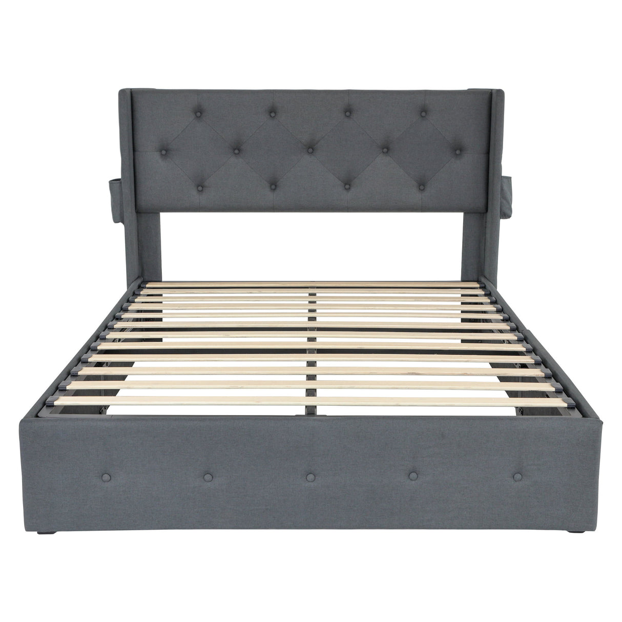 Bed With Gas Lift Storage, USB Ports